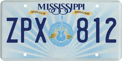 MS license plate ZPX812