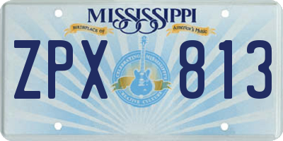 MS license plate ZPX813