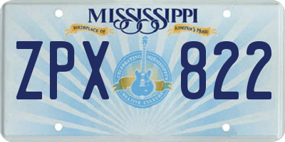 MS license plate ZPX822