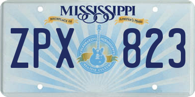 MS license plate ZPX823