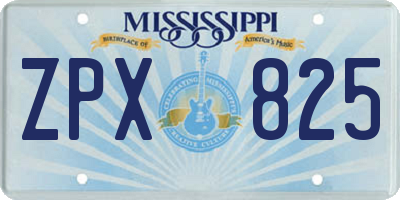 MS license plate ZPX825