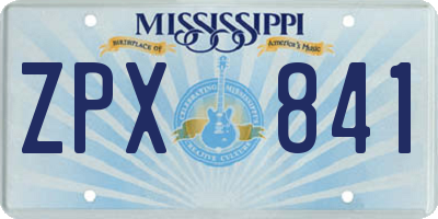 MS license plate ZPX841