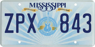 MS license plate ZPX843