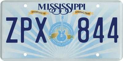 MS license plate ZPX844