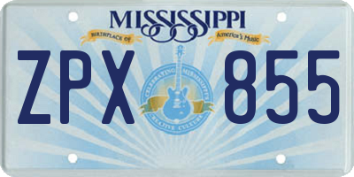 MS license plate ZPX855