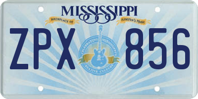 MS license plate ZPX856