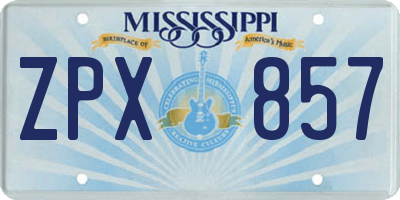 MS license plate ZPX857