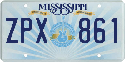 MS license plate ZPX861
