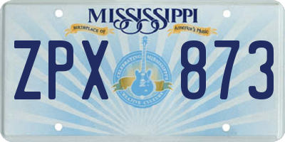 MS license plate ZPX873