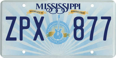 MS license plate ZPX877