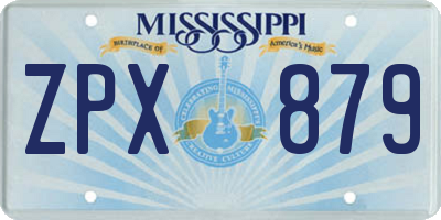 MS license plate ZPX879