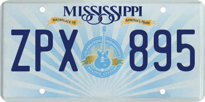 MS license plate ZPX895
