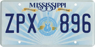 MS license plate ZPX896