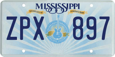 MS license plate ZPX897