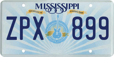 MS license plate ZPX899
