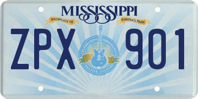 MS license plate ZPX901
