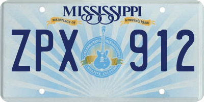 MS license plate ZPX912