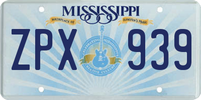 MS license plate ZPX939