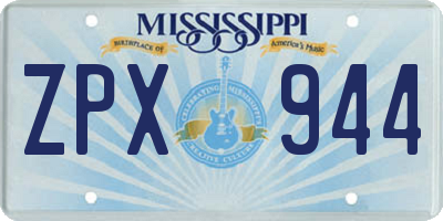 MS license plate ZPX944