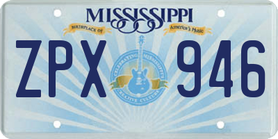 MS license plate ZPX946