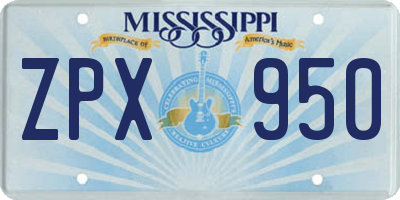 MS license plate ZPX950