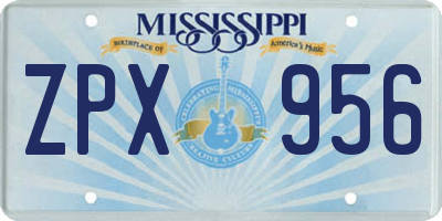 MS license plate ZPX956