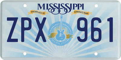 MS license plate ZPX961