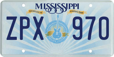 MS license plate ZPX970