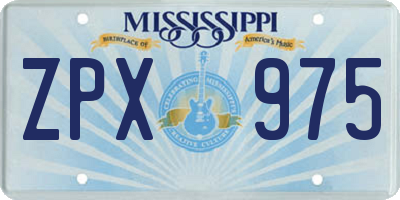 MS license plate ZPX975
