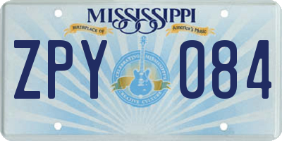 MS license plate ZPY084