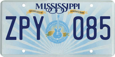 MS license plate ZPY085