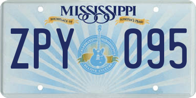 MS license plate ZPY095