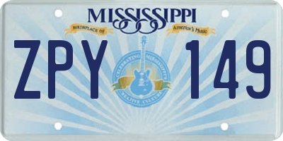 MS license plate ZPY149