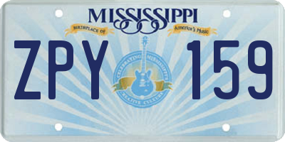 MS license plate ZPY159