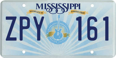 MS license plate ZPY161