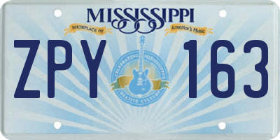 MS license plate ZPY163