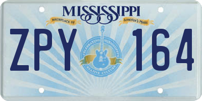 MS license plate ZPY164