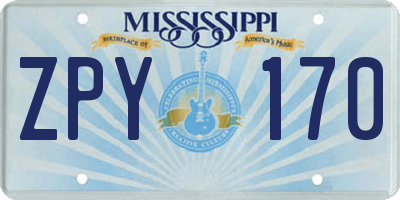 MS license plate ZPY170