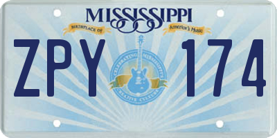 MS license plate ZPY174