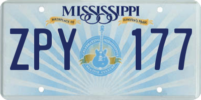 MS license plate ZPY177