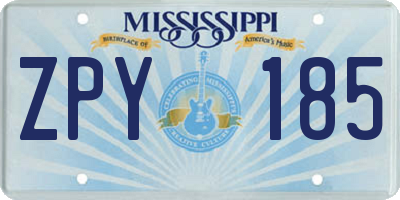 MS license plate ZPY185