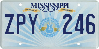 MS license plate ZPY246