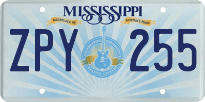 MS license plate ZPY255