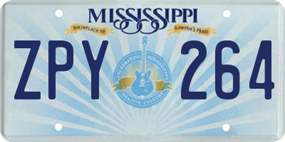 MS license plate ZPY264