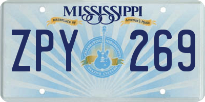 MS license plate ZPY269