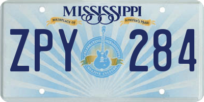 MS license plate ZPY284