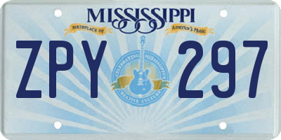 MS license plate ZPY297