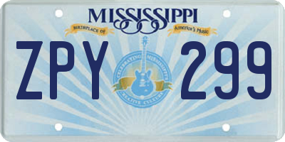 MS license plate ZPY299