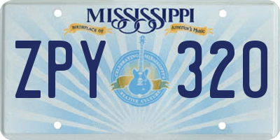 MS license plate ZPY320