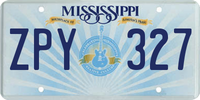MS license plate ZPY327